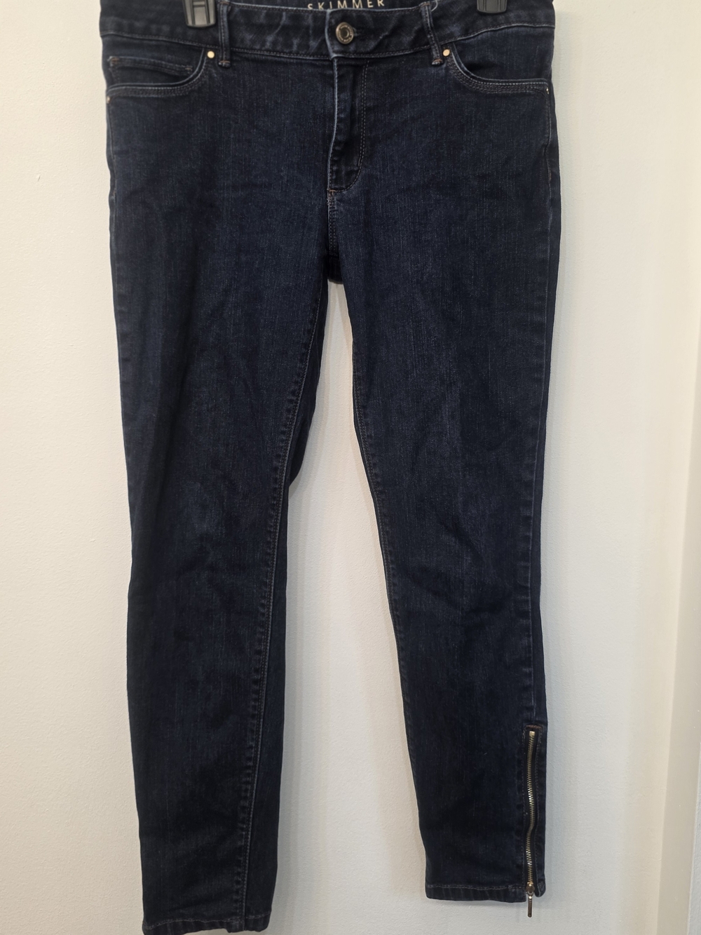 Dark Indigo Skinny Jeans with Ankle Zipper